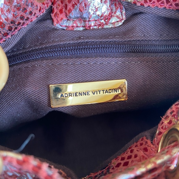 Adrienne Vittadine Red Gold & Silver Snake Skin Leather Pocketbook - Picture 4 of 12